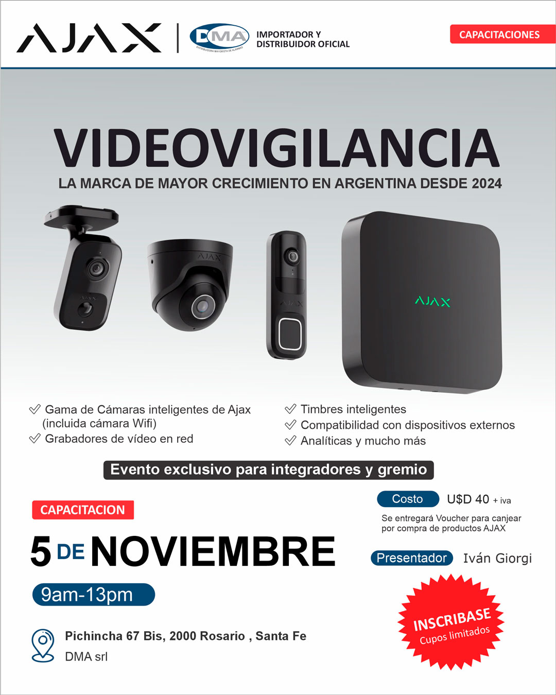 Capacitación Ajax - Videovigilancia